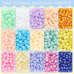 15 cuentas de semillas de vidrio de colores&nbsp;SEED-PH0012-08-WH