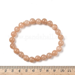 Bracelets extensibles en perles de pierre de soleil naturelle pour hommes et femmes&nbsp;BJEW-I322-01