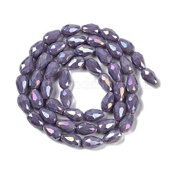 Brins de perles de verre galvanisées de couleur unie opaque&nbsp;LS-EGLA-N013-P10mm-B09