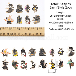 32 Stück 16 Style Legierung Emaille Anhänger&nbsp;ENAM-CA0001-49