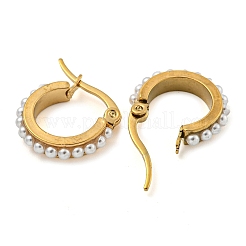 Orecchini a cerchio in acciaio inossidabile 202 con placcatura sotto vuoto pvd&nbsp;EJEW-H003-40G-01