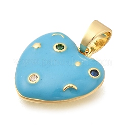 Messing Micro Pave Strass Anhänger&nbsp;KK-S049-13G