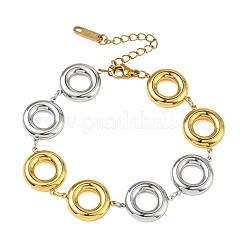 Zweifarbige Orbit-Kettenarmbänder aus Edelstahl 304 für Damen&nbsp;BJEW-A169-14GP