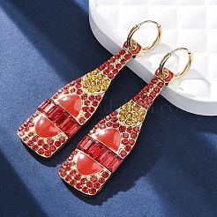 Boucles d'oreilles créoles en alliage de zinc et émail&nbsp;EJEW-Z088-01G