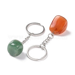 Schlüsselanhänger mit Nuggets aus natürlichem Edelstein&nbsp;KEYC-K017-001