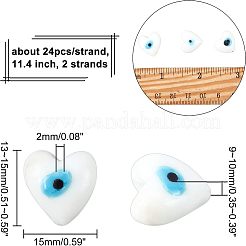2 Strang Herz Böser Blick Bunte Malerei Perlen Strang&nbsp;LAMP-NB0001-51B