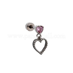 Orecchini in ottone con pavé di zirconi cubici rosa per cartilagine&nbsp;FS-WGE04A7-05