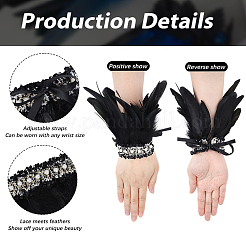 Pulseras de plumas para la muñeca&nbsp;BJEW-WH20002-16B