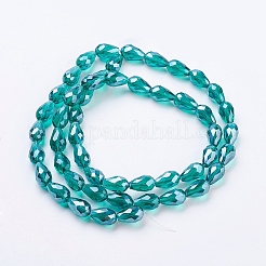Chapelets de perles en verre électroplaqué&nbsp;EGLA-R008-15x10mm-M