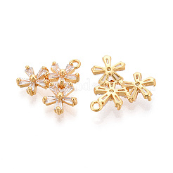 Pendentifs avec zircon cubiques à micro-pavés en laiton&nbsp;KK-N263-43G