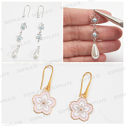 60pcs 2 ganchos de pendiente de latón de 20.5x8.5x2.5 colores para diseños de aretes&nbsp;KK-SP0002-49