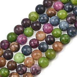 Naturali tinti giada bianca fili di perline&nbsp;GG-CBAEB22-B01-8mm-15