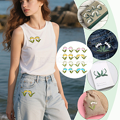 16 pieza de parches para ropa de poliéster y algodón de 16 colores&nbsp;DIY-FG0010-39