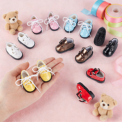 7 Paar Puppenschuhe aus PVC-Kunststoff in 7 Farben&nbsp;DIY-NB0015-83