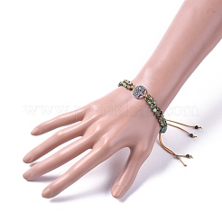 Pulseras de cuentas trenzadas de hilo de nylon ajustable&nbsp;BJEW-JB04690-01