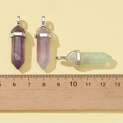 6 Stück 3 Stile Naturstein gemischte doppelendige spitze Anhänger&nbsp;G-FS0002-48