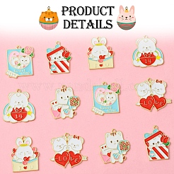 12 Stück 6 Stile Valentinstag-Legierungs-Email-Anhänger&nbsp;ENAM-FS0002-34