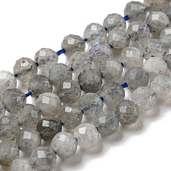 Facettiert rund Natur Labradorit Perlenstränge&nbsp;LS-G-I156-03-4mm