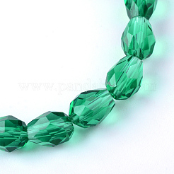 Fili di perline di vetro trasparente&nbsp;GLAA-R024-6x8mm-10