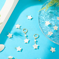 10 pendentif étoile en coquillage naturel&nbsp;SHEL-TA0001-36