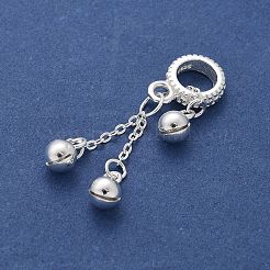 925 Sterling Silber Glöckchen Quaste europäischen Anhänger Charms&nbsp;STER-D300-19S