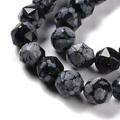 Naturschneeflocke Obsidian Perlen Stränge&nbsp;G-NH0021-A09-01