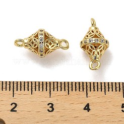 Doppelkegel-Verbindungsanhänger aus klarem Mikropavé aus Messing mit kubischem Zirkonia&nbsp;ZIRC-P112-04G
