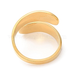 Anello polsino aperto a goccia in acciaio inossidabile 304 con placcatura ionica (ip) per donna&nbsp;X-RJEW-K245-37G