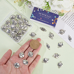 50 stücke 5 arten tibetischen stil sport ball legierung stecker charms&nbsp;TIBE-SC0001-95