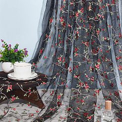 Polyester-Spitzenstoff mit Blumenmuster&nbsp;DIY-WH0888-492D