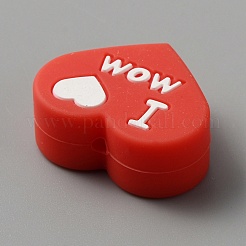 Cuore con la scritta i love dad perline in silicone&nbsp;LS-SIL-WH0001-61A