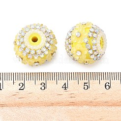 Perline di fiori in resina con strass scintillanti&nbsp;LS-OACR-D310-01P-B