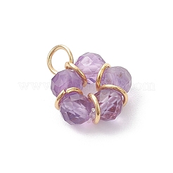 7 pz 7 stili di diaspro rosso naturale e ametista e occhio di tigre e quarzo rosa e apatite e fiore amazzonite e avventurina verde con perline rotonde sfaccettate a forma di fiore&nbsp;PALLOY-JF04727
