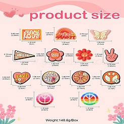 26 pièces 13 styles de perles en plastique pvc sur le thème de la paix&nbsp;PVC-CJ0001-02