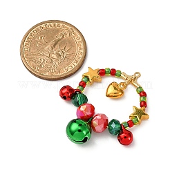 Pendentifs couronne de Noël en perles de verre&nbsp;PALLOY-MZ00782-02