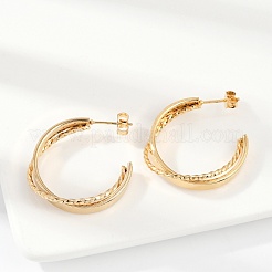 Pendientes de aro de acero inoxidable 201&nbsp;EJEW-Q026-19G
