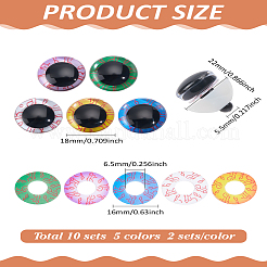 10 Set mit 5 Farben Plastikaugen für Puppen&nbsp;KY-LP0001-01
