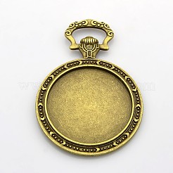 Styles mélangés supports pendentif en alliage cabochon de lunette de style tibétain&nbsp;TIBEP-O008-AB-NF