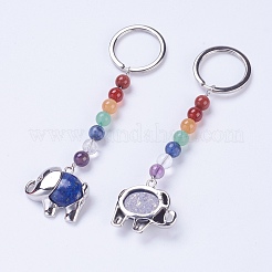 Natürliches Lapislazuli Chakra keychain&nbsp;KEYC-P040-E09