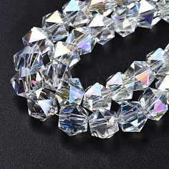 Chapelets de perles en verre électroplaqué&nbsp;X-EGLA-S194-12A-C01