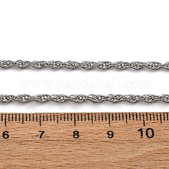 Collane con catena in corda di acciaio inossidabile 304 da 2.5 mm&nbsp;NJEW-T016-26P