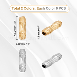 12 Stück 2 Farben 304 Edelstahlperlen&nbsp;STAS-UN0042-21