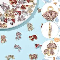 24 Stück 6-Farben-Rack-Plating-Legierung-Strass-Anhänger&nbsp;FIND-FS0004-97