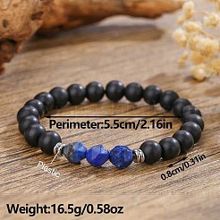 Boho-Armbänder aus natürlichem schwarzem Onyx und Lapislazuli&nbsp;ZX5026-3