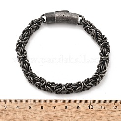 304 bracciali in acciaio inox con catene bizantine per donna e uomo&nbsp;BJEW-A031-04B-AS