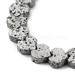 Galvanisierte natürliche Lavasteinperlenstränge&nbsp;G-Q1009-G01-01C