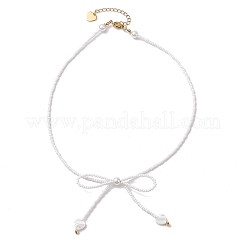 Colliers avec pendentif en graines de verre pour femmes&nbsp;NJEW-MZ00031-02