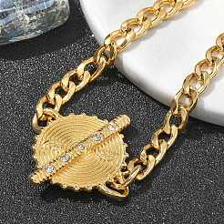 304 Edelstahl Cuban Link Kettenarmbänder für Damen&nbsp;STAS-Z117-10G