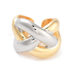 Offener Criss-Cross-Manschettenring aus Messing für Damen&nbsp;RJEW-C102-08GP