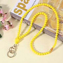 Cinghie per il collo della carta d'identità con perline in silicone&nbsp;NJEW-SW00025-04